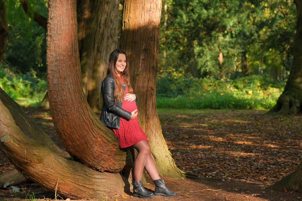 Zwangerschapsshoot in het bos